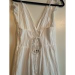 ZARA  White Textured Midi Dress Lace Up‎ Back Ruffle Sleeve Size Small Photo 5