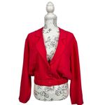 Amanda Uprichard Amanda‎ Uprichard Albany Cropped Bomber Jacket in Magenta  Size S NWT $229 Photo 6