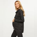 Motherhood Maternity  Hacci black marled cowl neck sweater tunic Photo 3