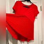 The Limited NWT Size S Red Short Sleeve V Neck Pleated Hem Flowy Tunic Stretch Top Photo 2