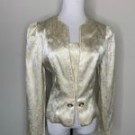 Vintage Cream Gold Metallic Brocade Blazer Sz Small Photo 0
