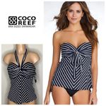 Coco reef New. black stripe 5-way tankini top. 32/34DD. RETAILS $81 Photo 1