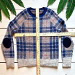 J.Crew Plaid Wool Mohair Blend Sweater w/ Elbow Patches – Size Small Photo 7