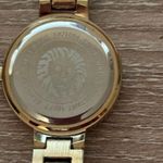 Anne Klein  Gold Plated Rhinestone Bling Watch Water Resistant Logo Face 7” Dress Photo 5