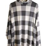 Lands' End Lands’ End Gray Buffalo Plaid Plus Size Fitted Lightweight Turtleneck 2X #475646 Photo 0