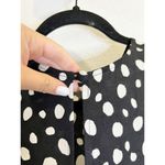 Reformation Creed Long Sleeve Midi Dress Slit Black Splotch Polka Dot US 6 Photo 8