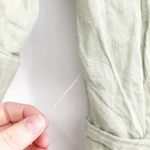 Tahari Womens 100% Linen Beachy Button Front Belted Shirt Dress Size S Green Photo 4