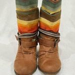 Mossimo Colorful Striped Slouch Boots Size 7.5 Tan Photo 6