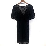 ZARA Black Floral Lace Kimono Style Mini Dress Medium Photo 2