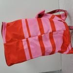 Kate Spade Womens Bow Bag Red Pink Striped Ribbon Nylon Tote Handbag Purse Photo 8