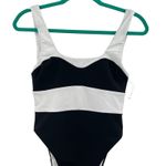Mara Hoffman  Idalia One‎ Piece Swimsuit Colorblock Black White Size Small Photo 3