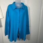 Topshop  Lightweight Cotton Button-Up Long Sleeve Shirt Size 8 NWOT Photo 2
