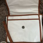 Esprit Vintage 90's  Cross Body Purse - White Pebble Texture with Brown Trim‎ Photo 2