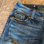 Miss Me Distressed Straight Jean Buckle Exclusive Rhinestone Button Flap Pockets Photo 10