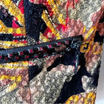 Joseph Ribkoff Beaded Tapestry Jacket Size 12 Red Gold Brown Fall Vibes Artsy Photo 5