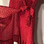 Relipop  Women’s Wrap with Ruffle Hem Mini Red with white polka dot Dress Photo 7
