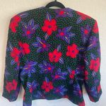 Carlisle Vintage  Quilted Jacket Floral Gold Buttons Silk Wool Lined Size 12 Photo 4