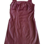 The Drop Women's XS Red Faux Leather Square Neck Mini Dress Party Photo 0