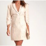 Lulus  Double Breasted Dress Size Small Beige Ronan Lace Mini‎ Cocktails Party Photo 1