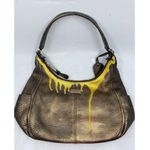 Cole Haan Leather Crossbody Brown Gold Customized Photo 1