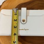 Nanette Lepore White Bifold Women's Wallet Pebbled Faux Leather Gold accents Photo 7