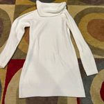 Pink Rose White Cable Knit Sweater Dress Cowl Neck y2k Style Junior’s Medium Photo 7