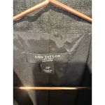 Ann Taylor  Black Charcoal Three Button Front Shoulder Padded Blazer sz 2 Petite Photo 7