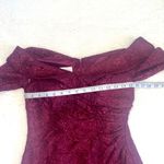 Oleg Cassini  Off-the-Shoulder‎ Lace Sheath Dress Wine Size 8 NWT Photo 3