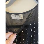 Vine Tree Black Mini Beaded Rhinestone/Pearl Dress Mesh Sheer S Body Con Studded Photo 3