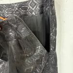 Tory Burch  Siri Jacquard Pencil Skirt Side Zip Front Pleats Black Metallic 8 Photo 9