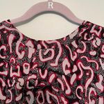 Rebecca Minkoff Tasha Abstract-Print Dress Red Black & White 6 EUC Tie Open Back Photo 3