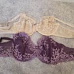 Wacoal  Bra Size 38D Set of 2 Arabesque Embroidered Nude & Embrace Lace Purple Photo 11