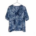Como vintage  Blue Tie Dye Front Twist Knot T-shirt Top Photo 1