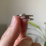 Silver Double Band Ring Flower Cubic Zirconia Vtg 90s Jewelry Girlhoodcore Y2K Photo 2