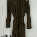 Altar'd State New Large Olive Green Long Sleeve Embroidered Square Neck Dress Photo 4