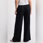 Caslon  Linen Blend High Waist‎ Wide Leg Pants Black XXL Pull-On Sustainable EUC Photo 1
