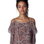 MISA Los Angeles MISA Ruffled Floral Off Shoulder Cropped Top Sz S Photo 0