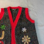 United States Sweaters Christmas Sweater Ugly Festive Cardigan Tinsel Knit Vest L Grandmacore Xmas Photo 3