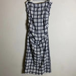 Free People NWOT  Brandie Plaid Midi Dress Women's L Strapless Slit Black White Photo 10