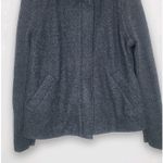 Eileen Fisher Women's Gray Wool Blend Swing Jacket with Ribbed Contrast Petite L Photo 2