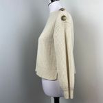 Madewell  Cream Boatneck Button Shoulder Ballon Sleeve Wool Sweater XS Photo 6
