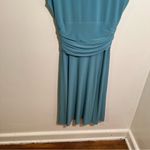 Evan Picone Cap Sleeve Surplice Neck Dress Teal Blue Green Photo 6