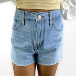 Levi's Light Wash High Rise Cut Off Denim Mom Shorts Photo 7