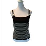 Cable & Gauge Black & Off White Striped Sleeveless Tank Top w/ Bows on Straps M Photo 1