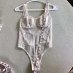 Victoria's Secret  Dream Angels Cream Lace Teddy Bodysuit Size 32B Photo 4