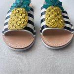 Kate Spade  Icarus Studded Leather Striped Black White Pineapple Slide Sandal 7.5 Photo 1