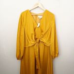 Banana Republic | NWT "Sugar Maple Leaf" Golden Yellow Midi Dress Tie | 16 Photo 1