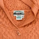 Vintage Aran Crafts Merino Wool Sweater Cardigan Coat Orange Hooded 2X XXL Photo 4