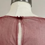 ZARA  Floral Embroidery Maroon Boho Mesh Peplum Blouse Size M Photo 3