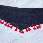 Vintage handmade beaded coin belly dancing hip belt side sash medium costume Red Photo 9